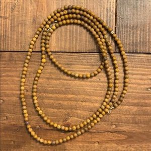 Brown beaded wrap necklace